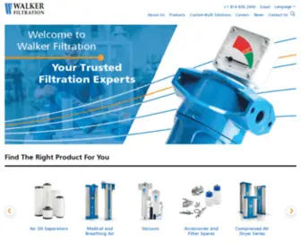 Walkerfiltration.com(Compressed Air and Gas Filtration and Drying Equipment Manufacturer) Screenshot