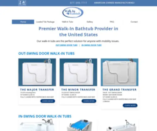 Walkinbathtub1.com(Walk-In Bathtubs) Screenshot