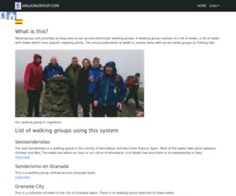 Walkingroup.com(Page for hiking and walking groups) Screenshot