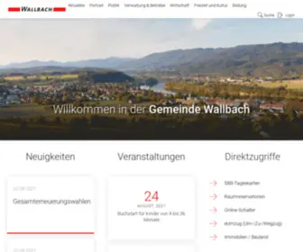 Wallbach.ch(Auf dieser Seite finden Sie alles Wissenswerte zu unserer Gemeinde. Ausserdem können Sie am Online) Screenshot