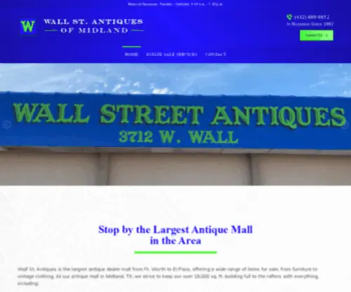 Wallstantiquesmidland.com(Antique Mall) Screenshot