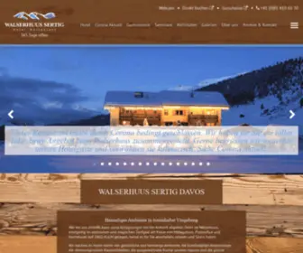 Walserhuus.ch(Hotel Restaurant Walserhuus Sertig) Screenshot