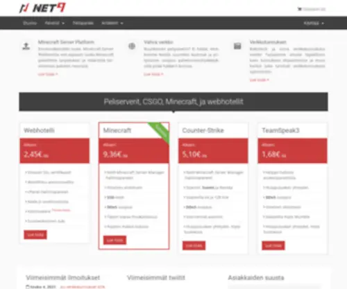 Waltsu.fi(Peliserverit, CSGO, Minecraft, ja webhotellit) Screenshot