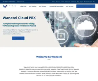 Wanatel.co.za(Wanatel boasts a host of quality VoIP products) Screenshot