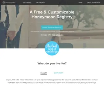 Wanderable.com(Honeymoon registries to wander today and remember forever) Screenshot