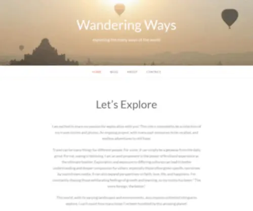 Wandering-Ways.com(Exploring the many ways of the world) Screenshot