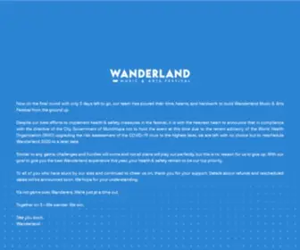 Wanderlandfestival.com(Wanderland Announcement) Screenshot