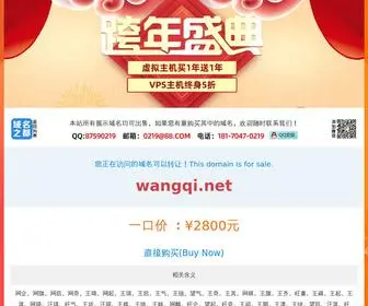 Wangqi.net(网企、网旗、网启、网奇、王琦、网) Screenshot