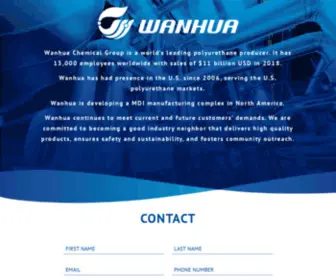 Wanhuaus.com(Wanhua Chemical Group) Screenshot