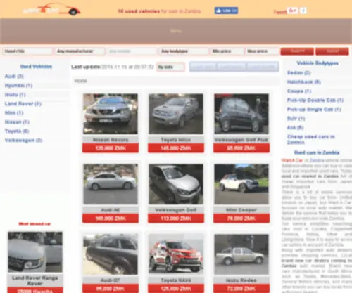 Want-A-Car.co.zm Screenshot
