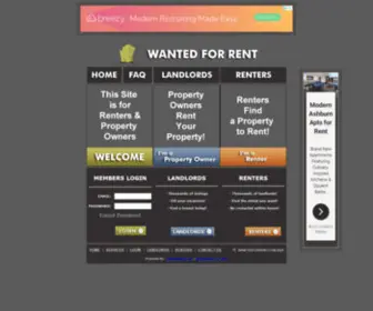 Wantedforrent.com(Post, Find and Locate Rental Apartments and Housing for Rent in Toronto, Waterloo, Ottawa, London and More) Screenshot