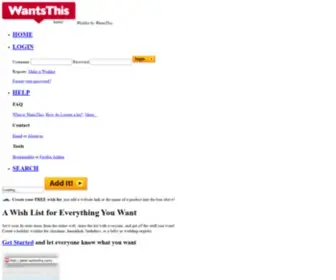 Wantsthis.com(Make a Wish List at WantsThis) Screenshot