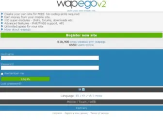 Wapego.ru(Wap/mobile site builder/wap creator) Screenshot
