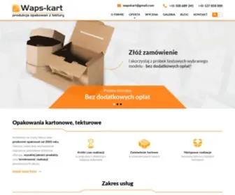 Waps-Kart.pl(Producent opakowań kartonowych. 17 lat doświadczenia. Szeroki wybór opakowań) Screenshot