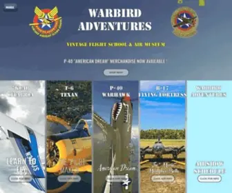 Warbirdadventures.com(Warbird Flights) Screenshot