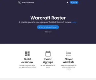 Warcraftroster.com(Warcraft Roster) Screenshot