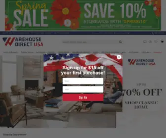 Warehousedirectusa.com(Warehouse Direct USA Discount Furniture Store) Screenshot