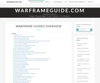 Warframeguide.com(User friendly Warframe Guides overview) Screenshot