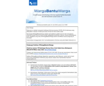 Wargabantuwarga.com(Informasi Faskes & Alkes untuk COVID) Screenshot