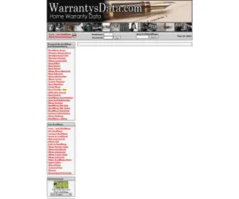 Warrantysdata.com(Warrantys Data) Screenshot