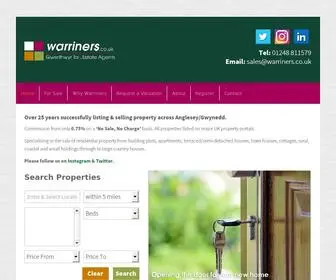 Warriners.co.uk(Estate Agents Gwerthwyr Tai) Screenshot