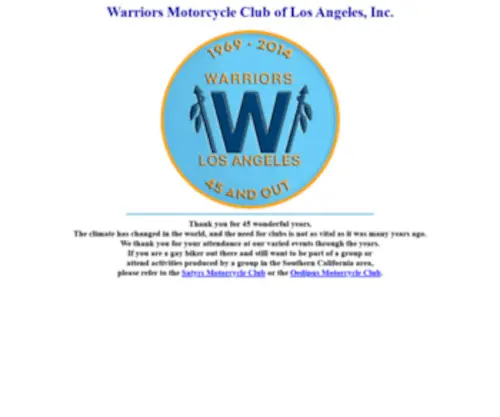 Warriorsmc.org(The Warriors M/C Website) Screenshot