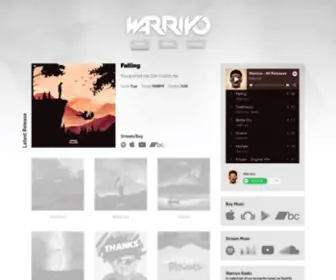 Warriyo.com(Official Website for Warriyo) Screenshot
