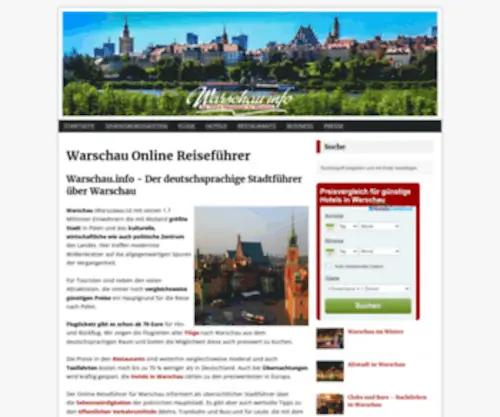 Warschau.info(Warschau Reiseführer) Screenshot