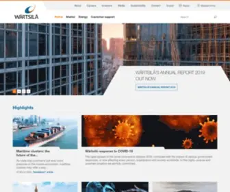 Wartsila.com(The global leader in innovative technologies and lifecycle solutions for the marine and energy markets) Screenshot