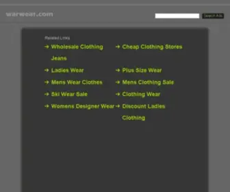 Warwear.com(Warwear &#0174 Performance Training Apparel) Screenshot