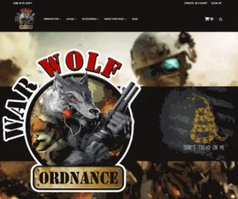 Warwolfordnance.com(War Wolf Ordnance Specialty Shotgun Ammunition) Screenshot