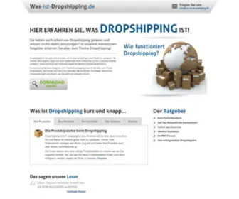 Was-IST-Dropshipping.de(Finden Sie die Antwort in unserem kostenlosen Ratgeber) Screenshot