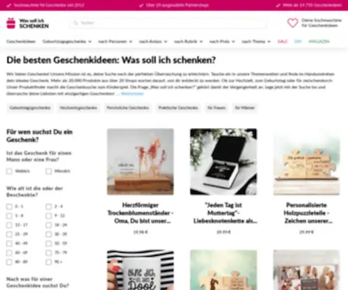Was-Soll-ICH-Schenken.net(Die besten Geschenkideen) Screenshot