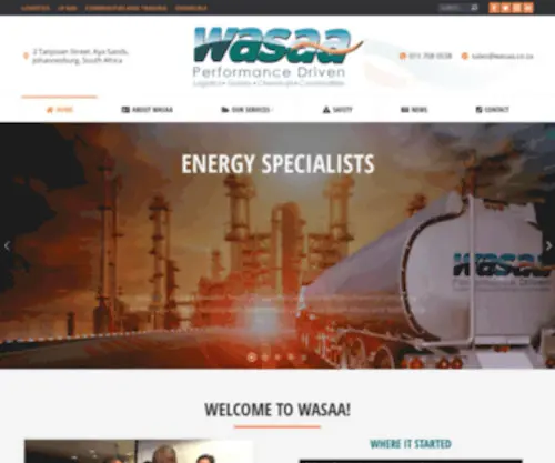 Wasaa.co.za(WASAA Gasses South African Petrochemical logistics) Screenshot