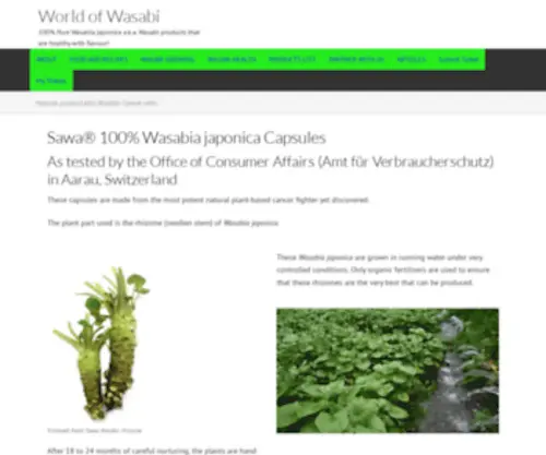 Wasabi.org(Sawa 100% Wasabia japonica Capsules) Screenshot