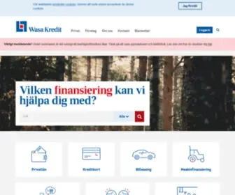 Wasakredit.se(Lån och finansiering för privatpersoner och företagare) Screenshot