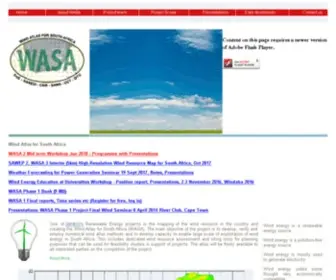 Wasaproject.info(Wind Atlas for South Africa (WASA) SANEDI) Screenshot
