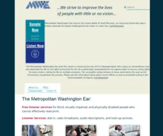 Washear.org(Metropolitan Washington Ear Home) Screenshot