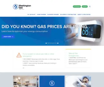 Washgas.com(Washington Gas) Screenshot