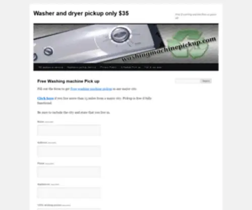 Washingmachinepickup.com(Free washing machine pickup) Screenshot