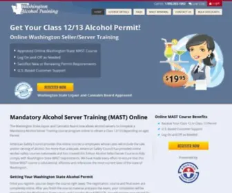 Washingtonalcoholtraining.com(Washington Online Mandatory Alcohol Server Training (MAST)) Screenshot