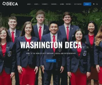 Washingtondeca.org(Washington DECA's mission) Screenshot