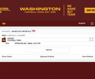 Washingtonfootball.com(Official Site of the Washington Commanders) Screenshot