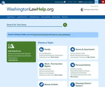Washingtonlawhelp.org(Helpful information about the law in Washington) Screenshot
