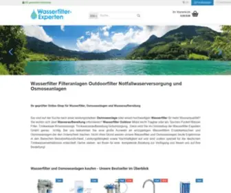 Wasserfilter-Experten.de(Wasserfilter und Osmoseanlagen mit Keimsperre kaufen) Screenshot
