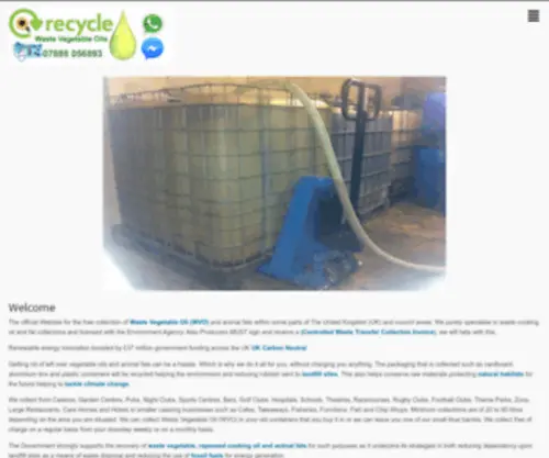 Wastevegetableoils.com(Waste Vegetable Oil Collections United Kingdom UK) Screenshot
