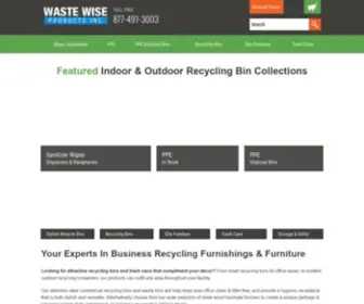 Wastewiseproductsinc.com(Recycling Containers & Stations) Screenshot