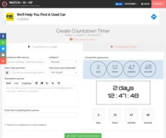 Watchisup.com(Countdown Timer to customize) Screenshot