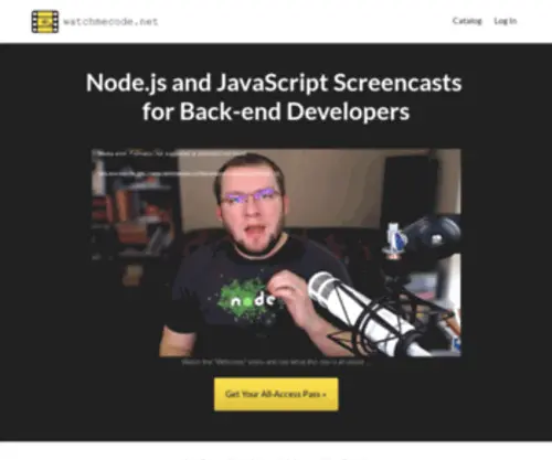 Watchmecode.net(Node.js and JavaScript Screencasts for Back) Screenshot