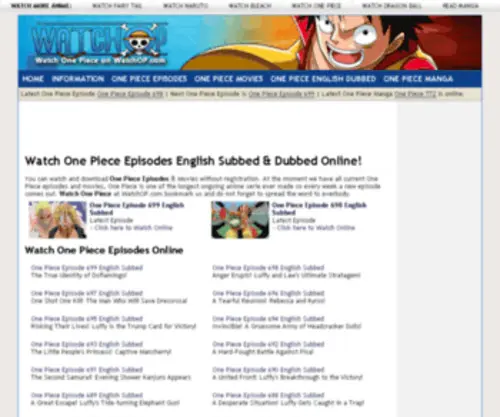 Watchop.com(Watch One Piece Anime Episodes English Subbed & Dubbed Movies Online) Screenshot